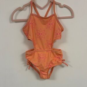 Cat & Jack Peach Sunburst One Piece Swimsuit